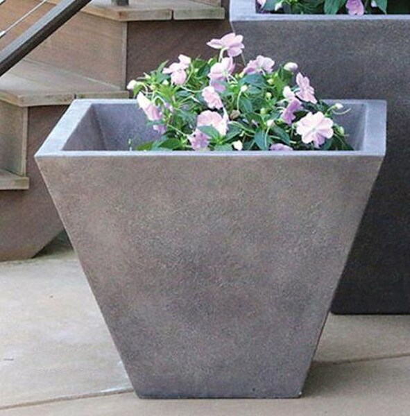 Oblique Garden Planter Cement Medium Modern Pot Urn Vase Stone